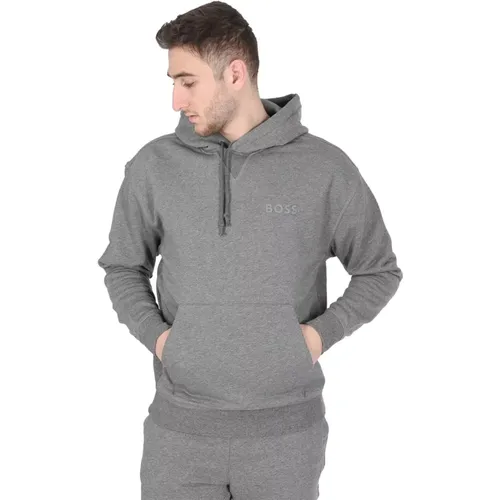 Cotton Blend Grey Sweatshirt , male, Sizes: M, XL, 2XL, L, S - Hugo Boss - Modalova
