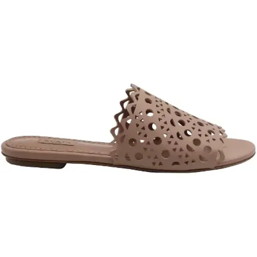 Pre-owned Leather sandals , female, Sizes: 4 1/2 UK - Alaïa Pre-owned - Modalova