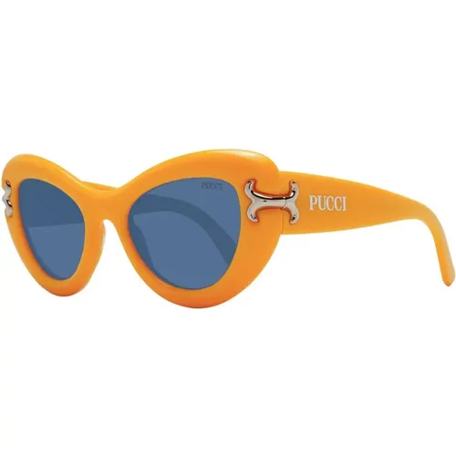 Gelbe Cat Eye Sonnenbrille mit Blauen Gläsern - EMILIO PUCCI - Modalova
