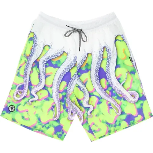 Bermuda Boardshorts mit Elastischem Bund - Octopus - Modalova