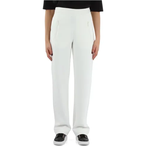 Cotton blend sport pants with logo patch , female, Sizes: S - Emporio Armani - Modalova