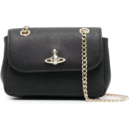 Grained Leather Shoulder Bag , female, Sizes: ONE SIZE - Vivienne Westwood - Modalova