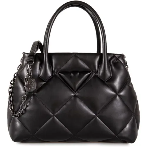 Quilted Shopping Bag with Eagle Logo and Adjustable Strap , female, Sizes: ONE SIZE - Emporio Armani - Modalova