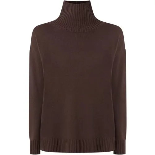 Dunkelbrauner Wollpullover mit hohem Kragen - Max Mara - Modalova