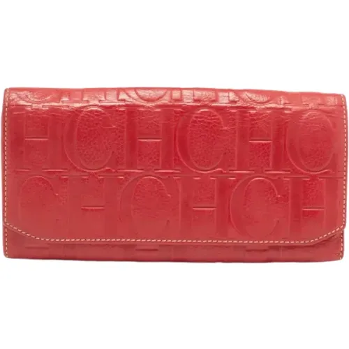 Pre-owned Leather wallets , female, Sizes: ONE SIZE - Carolina Herrera Pre-owned - Modalova