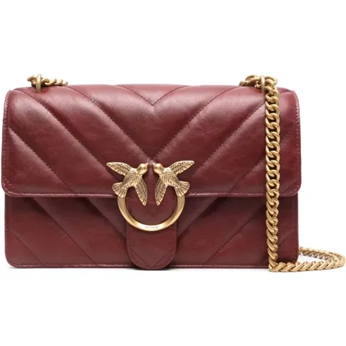 Rote Chevron-Stepp-Schultertasche - pinko - Modalova