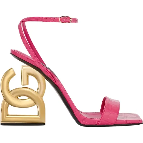 Sophisticated Reptile High Heel Sandals , female, Sizes: 4 1/2 UK - Dolce & Gabbana - Modalova