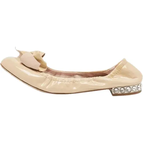 Pre-owned Leather flats , female, Sizes: 3 1/2 UK - Miu Miu Pre-owned - Modalova