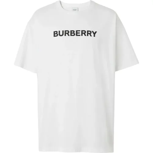 Logo Print Oversized T-shirt , male, Sizes: L, 2XS - Burberry - Modalova