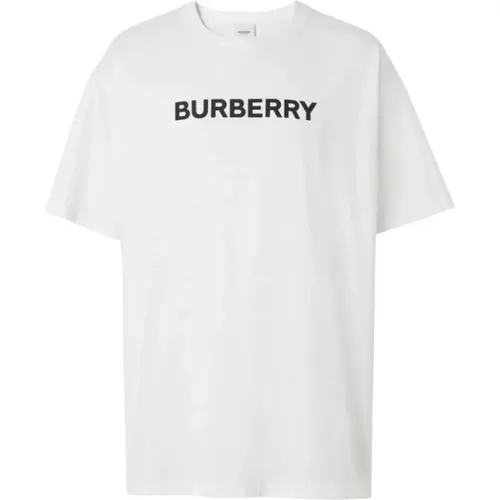 Logo Print Oversized T-shirt , male, Sizes: XL, S, L, M - Burberry - Modalova