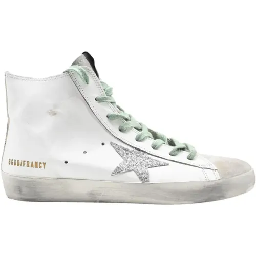 Glitter Green High Top Sneakers , female, Sizes: 6 UK - Golden Goose - Modalova