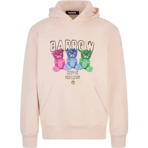 Brauner Oversized Hoodie mit Buchstabendruck,Beiger Bedruckter Pullover - BARROW - Modalova