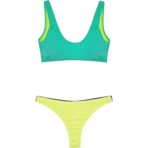 Geprägtes Farbblock-Bikini-Set , Damen, Größe: XL - Me-Fui - Modalova