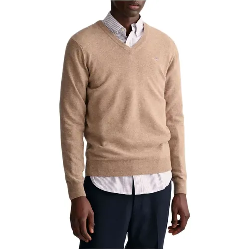 Superfine Lambswool V-Neck Sweater , male, Sizes: XL, M, L - Gant - Modalova