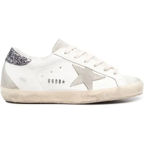 Super-Star Sneakers with Glitter , female, Sizes: 4 UK - Golden Goose - Modalova