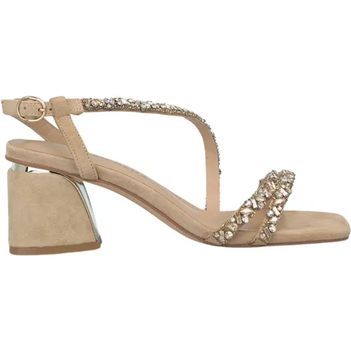 Square toe rhinestone strap sandal , female, Sizes: 4 UK, 3 UK, 6 UK - Alma en Pena - Modalova