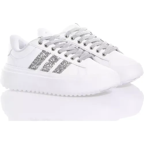 Silver Platform Sneakers Women , female, Sizes: 6 1/3 UK, 7 UK, 5 UK, 7 2/3 UK, 5 2/3 UK, 3 2/3 UK, 8 1/3 UK, 3 UK - Adidas - Modalova