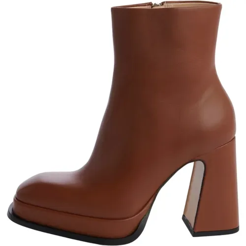 Camel Flache Lederschuhe , Damen, Größe: 36 EU - Souliers Martinez - Modalova