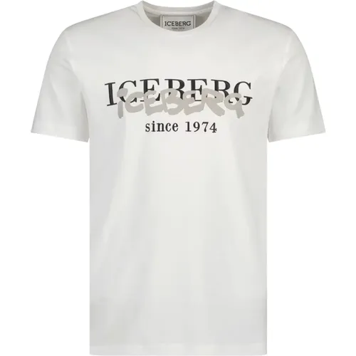 Ecru T-Shirts , male, Sizes: XL - Iceberg - Modalova