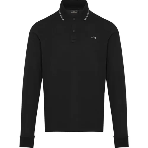 Gesticktes Logo Baumwoll-Poloshirt , Herren, Größe: 2XL - PAUL & SHARK - Modalova