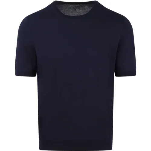 Cotton Knit T-Shirt Ss24 Italy , male, Sizes: M - Tagliatore - Modalova