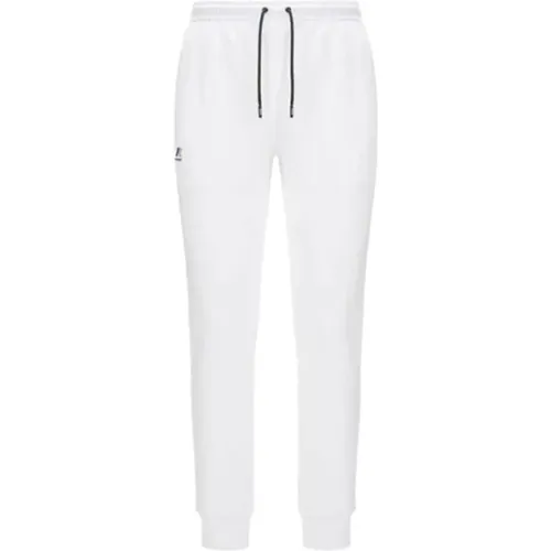 Weiße Slim Fit Sweatpants mit Rippenbund , unisex, Größe: S - K-way - Modalova