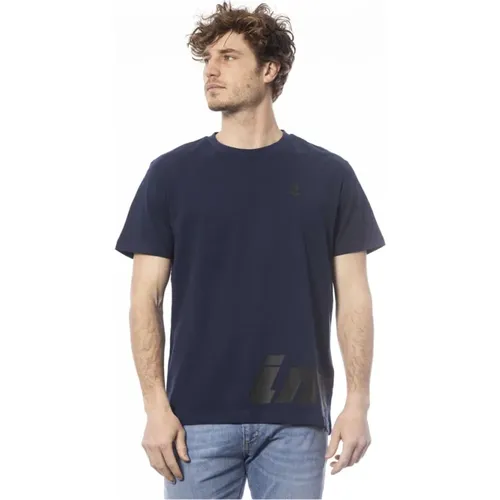 Blau Baumwolle Logo Print T-Shirt , Herren, Größe: L - Invicta - Modalova