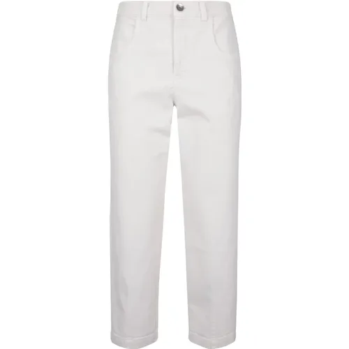 Stretch Cotton and Leather Pants , male, Sizes: W40, W42, W44 - Eleventy - Modalova