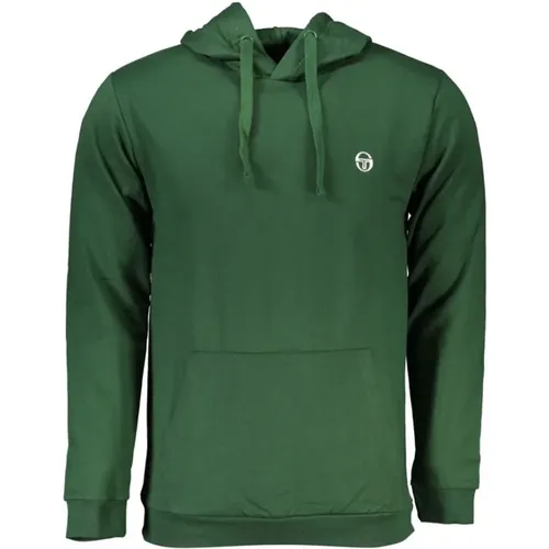 Grüner Kapuzenpullover mit Logo-Stickerei , Herren, Größe: 2XL - Sergio Tacchini - Modalova