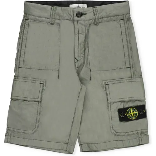 Grüne Bermuda-Shorts aus Baumwolle für Jungen - Stone Island - Modalova