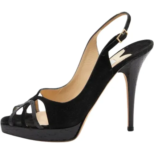 Pre-owned Suede sandals , female, Sizes: 4 1/2 UK - Jimmy Choo Pre-owned - Modalova