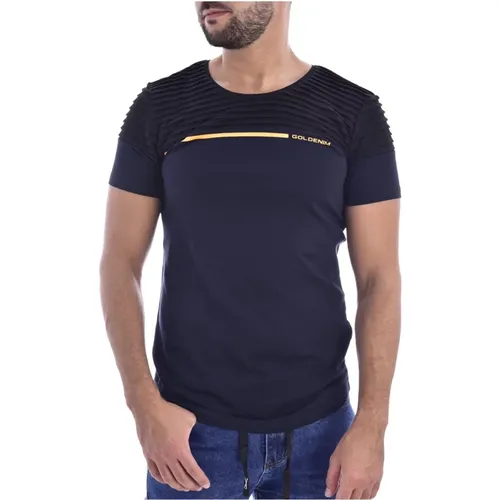 Bicolor T-Shirt - Les Bleus , Herren, Größe: S - Goldenim paris - Modalova