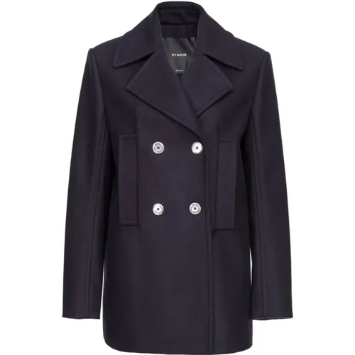 Cashmere Blend Double-Breasted Coat , female, Sizes: M, S - pinko - Modalova