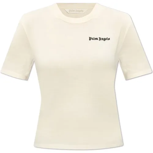 T-Shirt mit Logo , Damen, Größe: XS - Palm Angels - Modalova