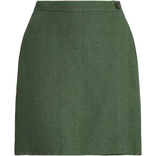 Linen mini skirt , female, Sizes: S, L - Ralph Lauren - Modalova