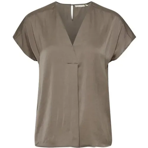 Sandy Grey V-Neck Blouse , female, Sizes: L, XS, S - InWear - Modalova