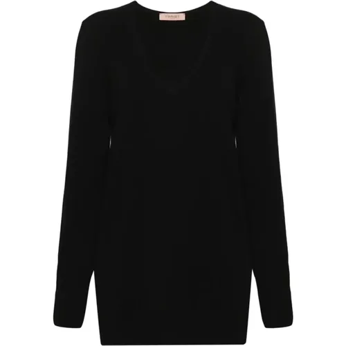 Luxurious V-Neck Sweater , female, Sizes: XS, XL, L, M, 2XL, S - Twinset - Modalova