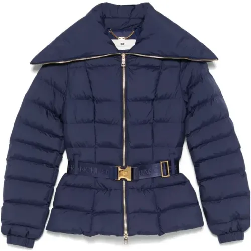 Down Jacket with Wide Collar , female, Sizes: XL, L, M - Elisabetta Franchi - Modalova