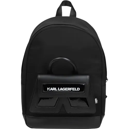 Kinder Rucksack mit Applikation, Schwarz - Karl Lagerfeld - Modalova