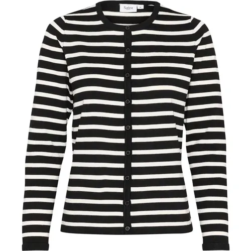 Striped Cardigan Mila Stripe , female, Sizes: L - Saint Tropez - Modalova