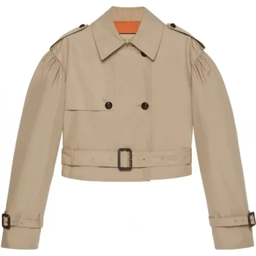 Garbadine trench jacket , female, Sizes: XS, 2XS - Gucci - Modalova