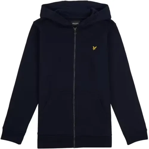 Kapuzen-Sweatshirt mit durchgehendem Reißverschluss und Logo-Patch - Lyle & Scott - Modalova