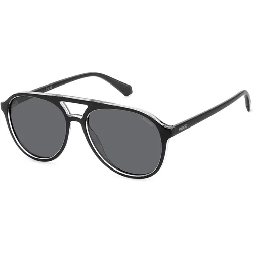 Dark Grey Sunglasses,Stylish Sunglasses in Dark Havana/,Grey Blue Sunglasses - Polaroid - Modalova