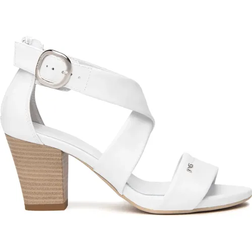 Weiße Sandalen Italienischer Stil , Damen, Größe: 36 EU - Nerogiardini - Modalova