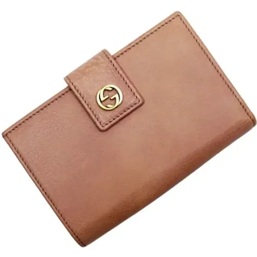 Pre-owned gold leather wallet , female, Sizes: ONE SIZE - Gucci Vintage - Modalova