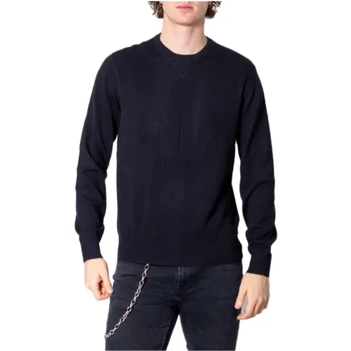 Schwarzer Baumwoll-Sweatshirt für Herren , Herren, Größe: 2XL - Armani Exchange - Modalova