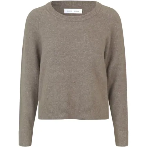 Oversized Rundhals Alpaka Wollmischung Pullover , Damen, Größe: L - Samsøe Samsøe - Modalova