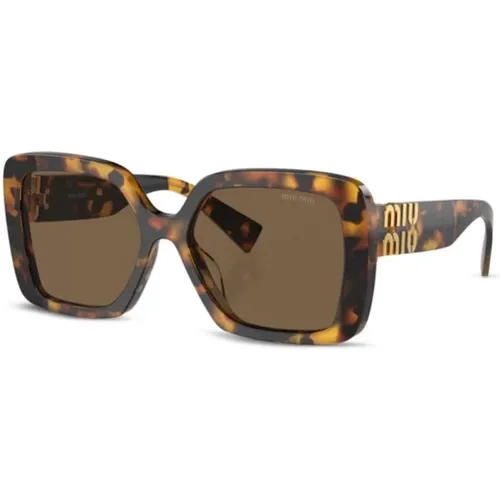 Braun/Havanna Sonnenbrille, vielseitig und stilvoll , Damen, Größe: 56 MM - Miu Miu - Modalova