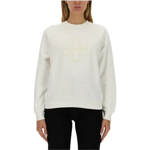 Logo Sweatshirt, Regular Fit, 100% Cotton , female, Sizes: S, L - TORY BURCH - Modalova