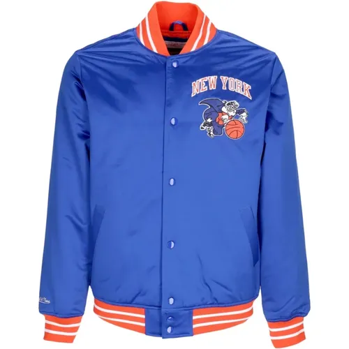 New York Knicks Bomberjacke , Herren, Größe: 2XL - Mitchell & Ness - Modalova